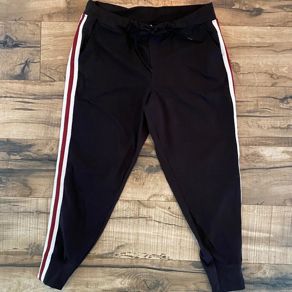 ATHLETIC WORKS Black Jogger Pants w/Side Stripe + Pockets Size Large - Picture 11 of 12